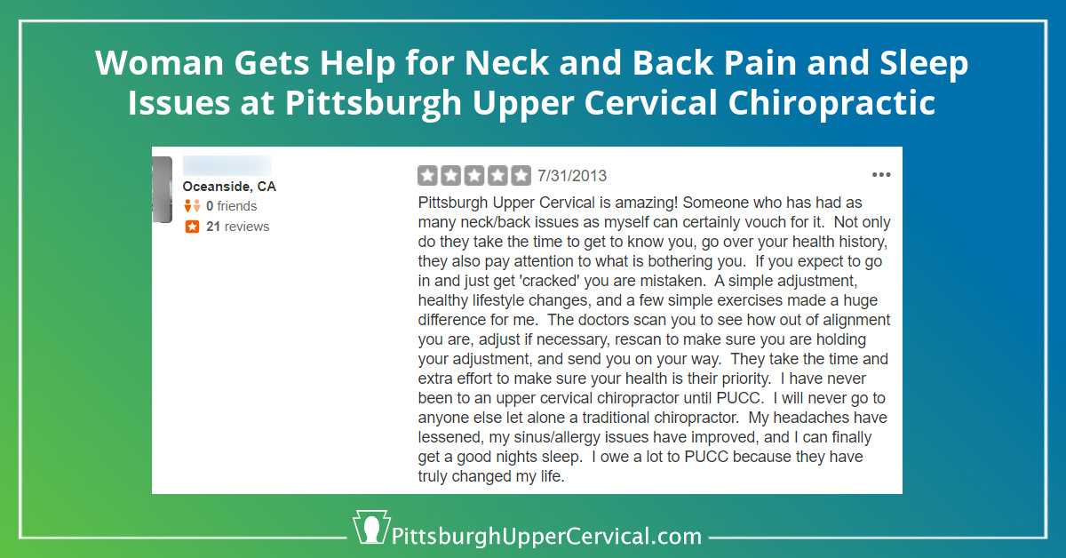 Help for Neck and Back Pain and Sleep Issues at Pittsburgh Upper Cervical Chiropractic Blog Post Image