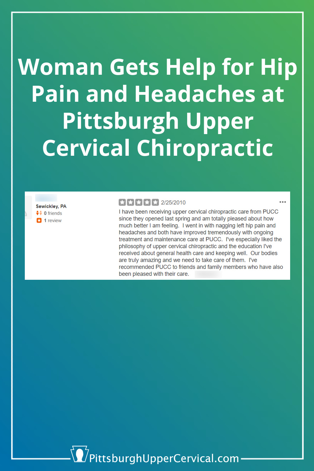 Help for Hip Pain and Headaches at Pittsburgh Upper Cervical Chiropractic Pinterest Pin