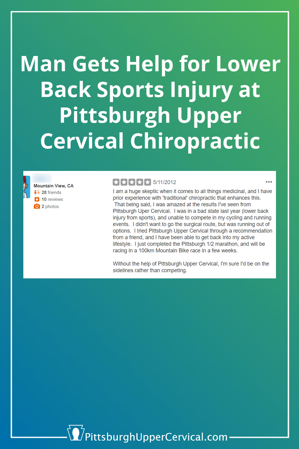 Help for Lower Back Sports Injury at Pittsburgh Upper Cervical Chiropractic Pinterest Pin